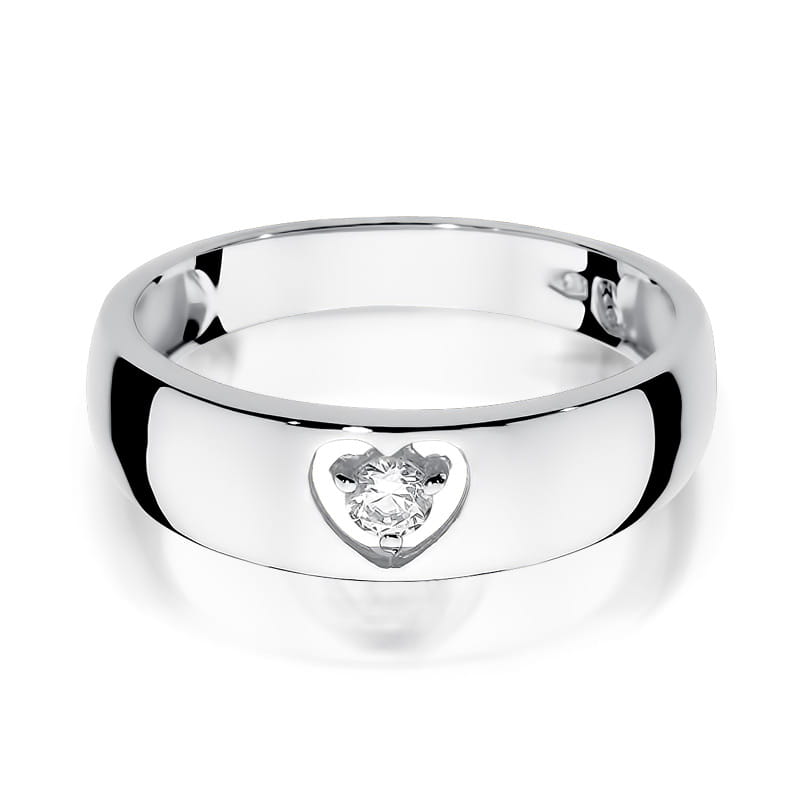 Prsteň W071 Diamant 0,10ct biele zlato Au 585/1000 - 1