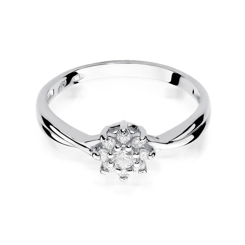 Prsteň W072 Diamant 0,10ct biele zlato Au 585/1000 - 1