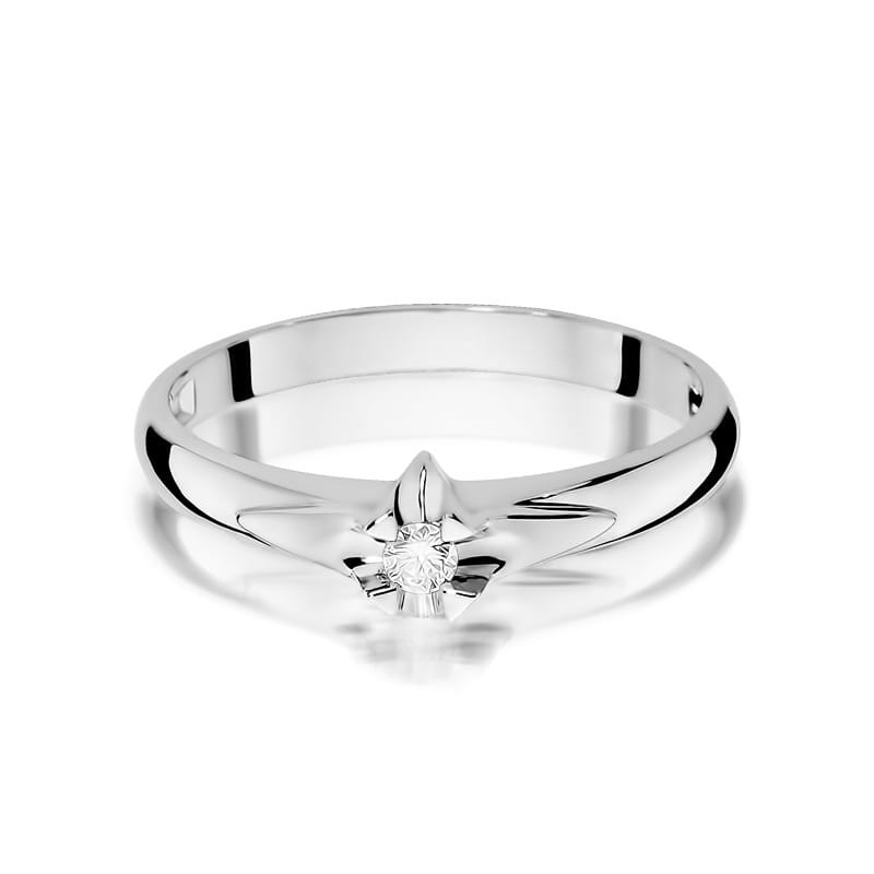 Prsteň W088 Diamant 0,04ct biele zlato Au 585/1000 - 1