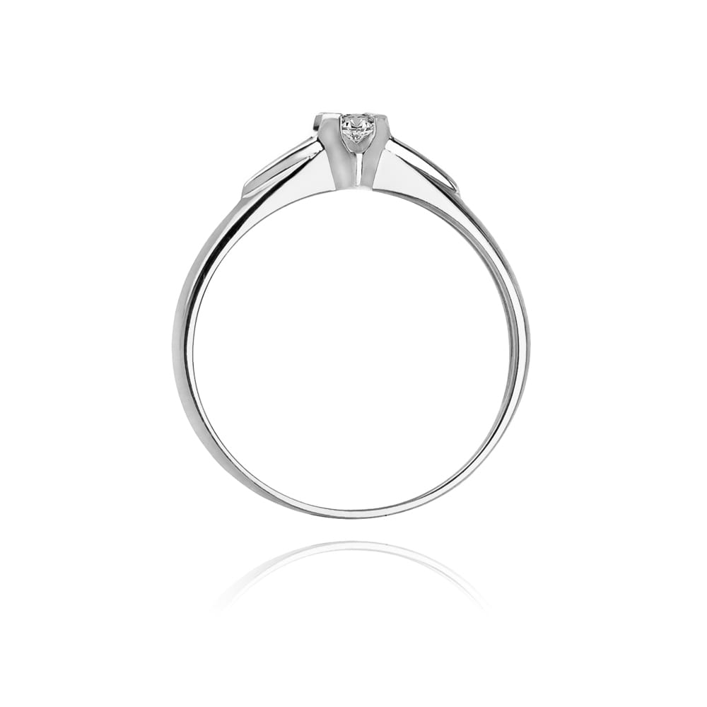 Prsteň W088 Diamant 0,04ct biele zlato Au 585/1000 - 2