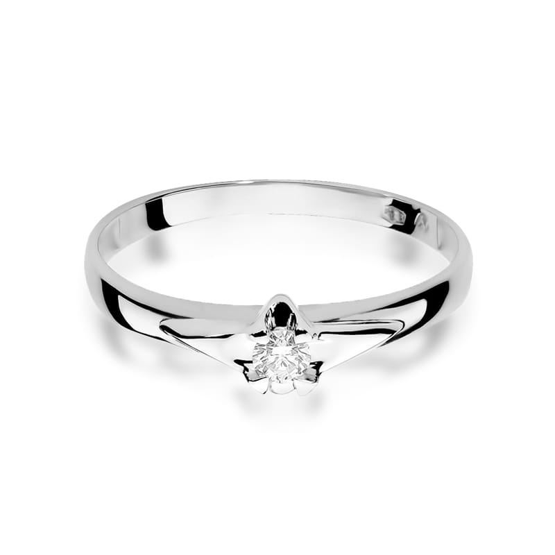 Prsteň W088 Diamant 0,08ct biele zlato Au 585/1000 - 1