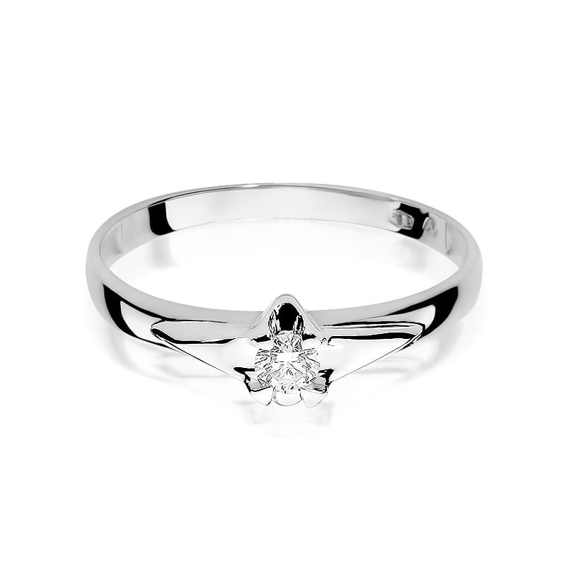 Prsteň W088 Diamant 0,12ct biele zlato Au 585/1000 - 1