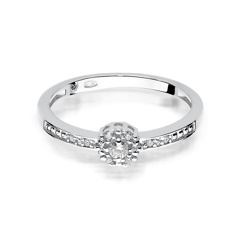 Prsteň W091 Diamant 0,04ct biele zlato Au 585/1000 - 1