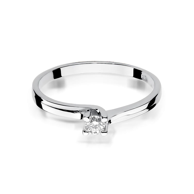 Prsteň W093 Diamant 0,08ct biele zlato Au 585/1000 - 1