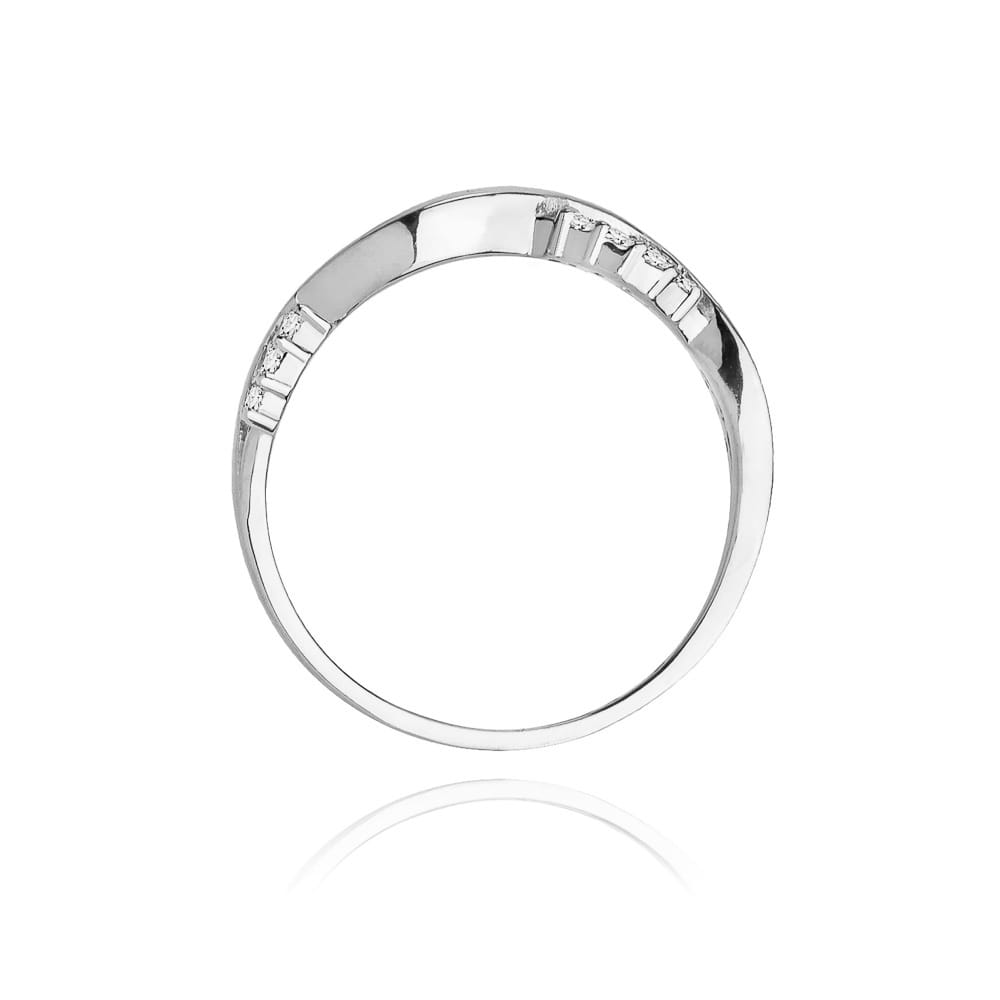 Prsteň W096 s diamantmi, biele zlato Au 585/1000 - 2