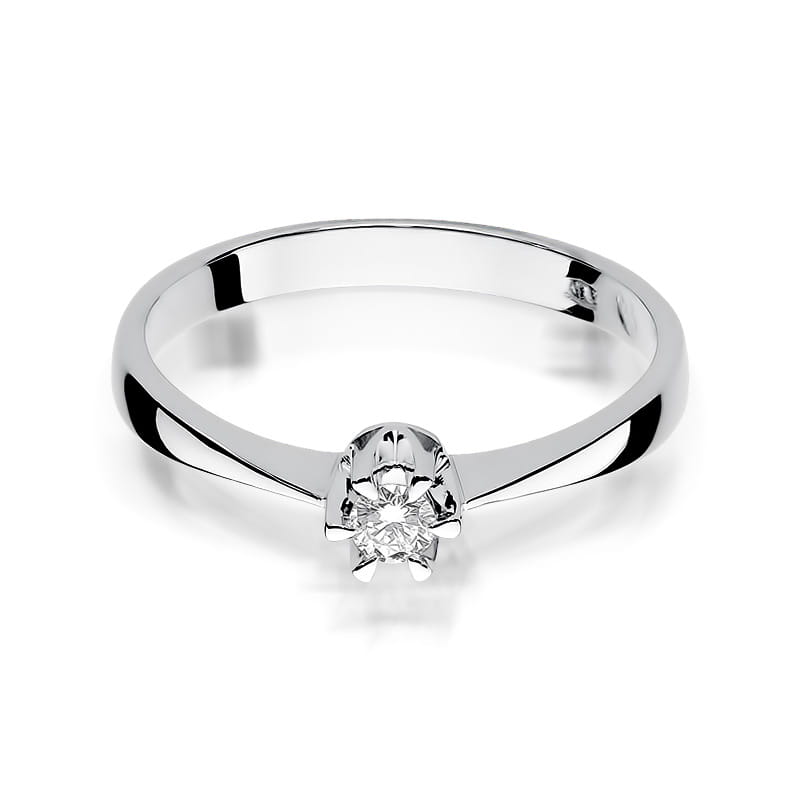 W111 Diamantový prsteň 0,10ct biele zlato Au 585/1000 - 1