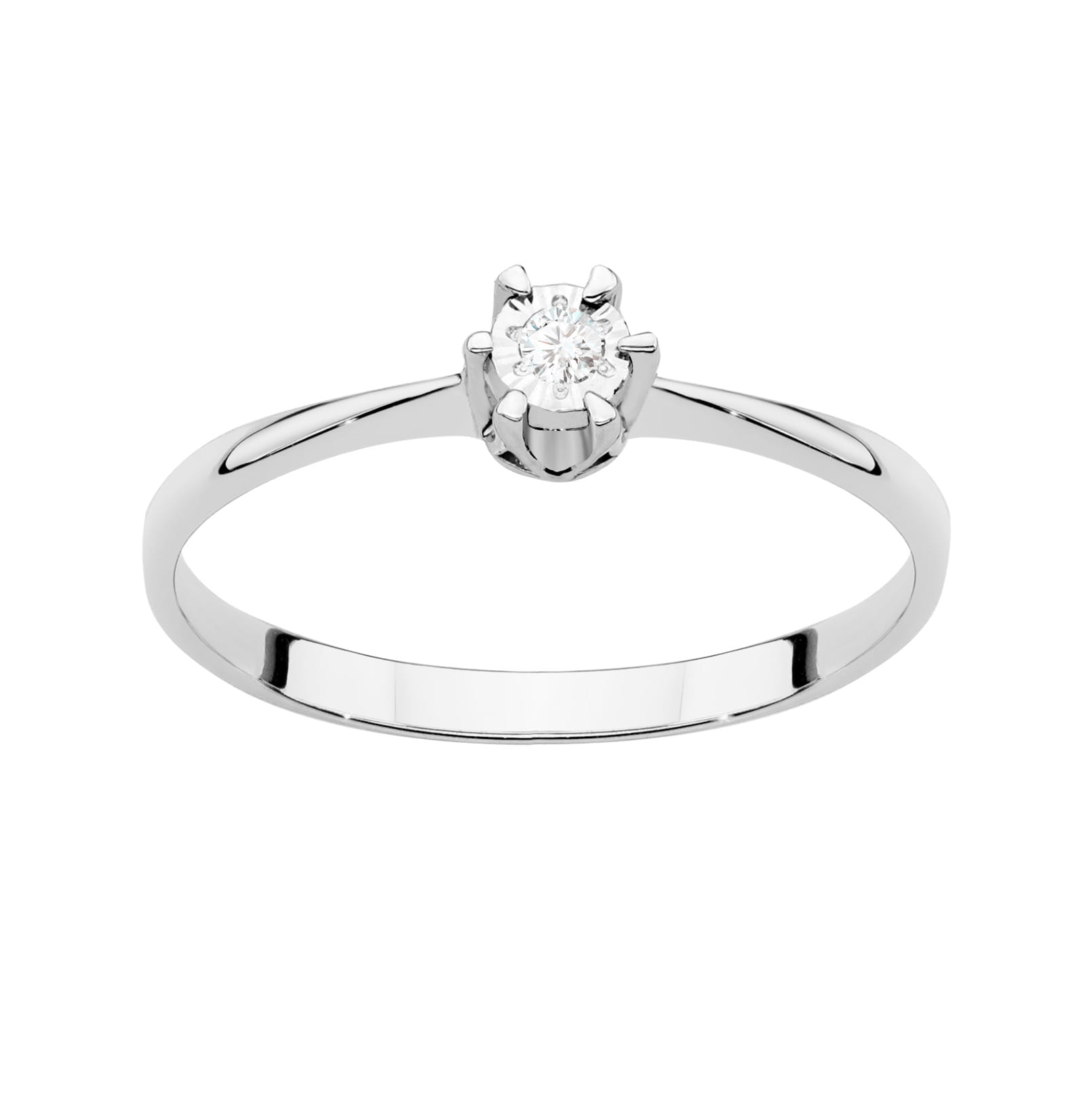 W111T Diamantový prsteň 0.03ct biele zlato Au 585/1000 - 1
