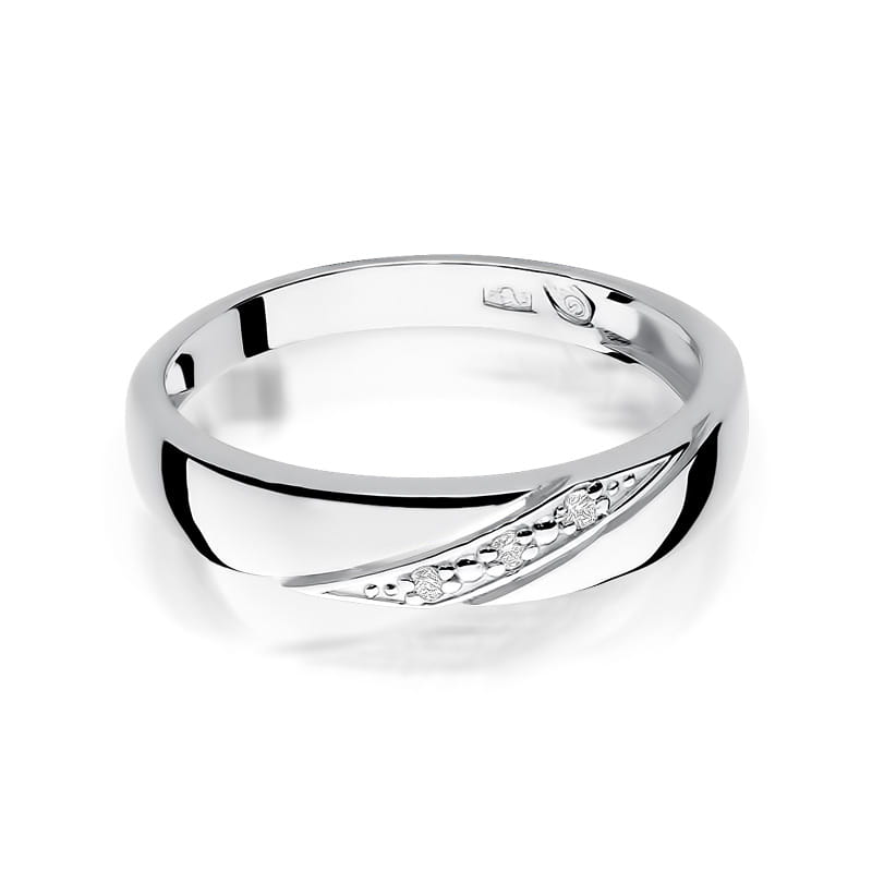 Prsteň W0118 s diamantmi, biele zlato Au 585/1000 - 1