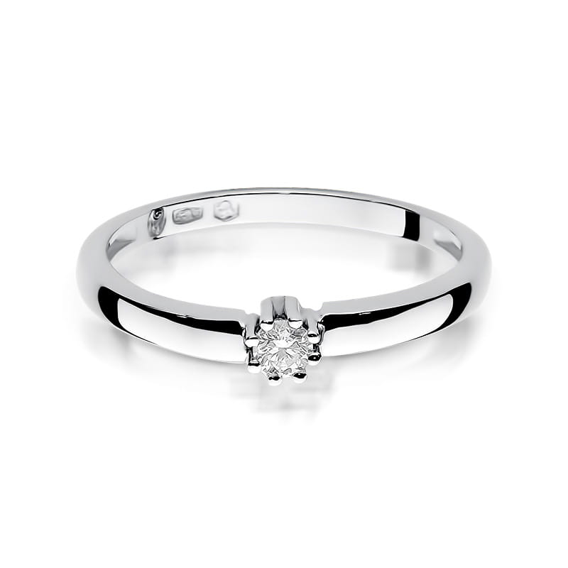 W128 Diamantový prsteň 0,10ct biele zlato Au 585/1000 - 1