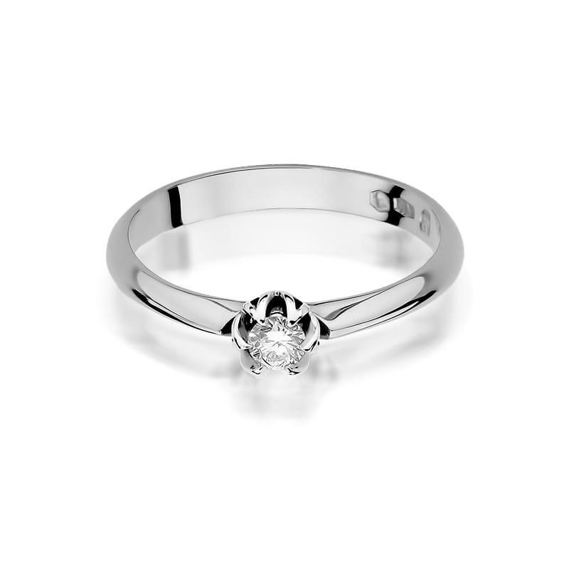 W134 Diamantový prsteň 0,10ct biele zlato Au 585/1000 - 1