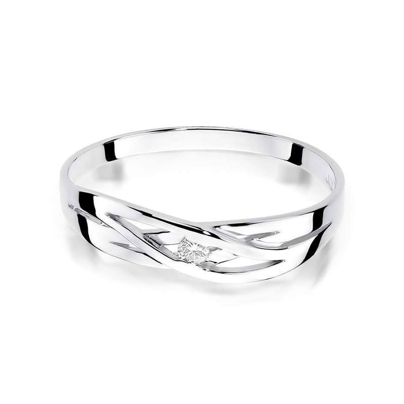 W156 Diamantový prsteň 0,05ct biele zlato Au 585/1000 - 1