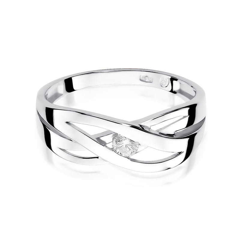 W156 Diamantový prsteň 0,10ct biele zlato Au 585/1000 - 1
