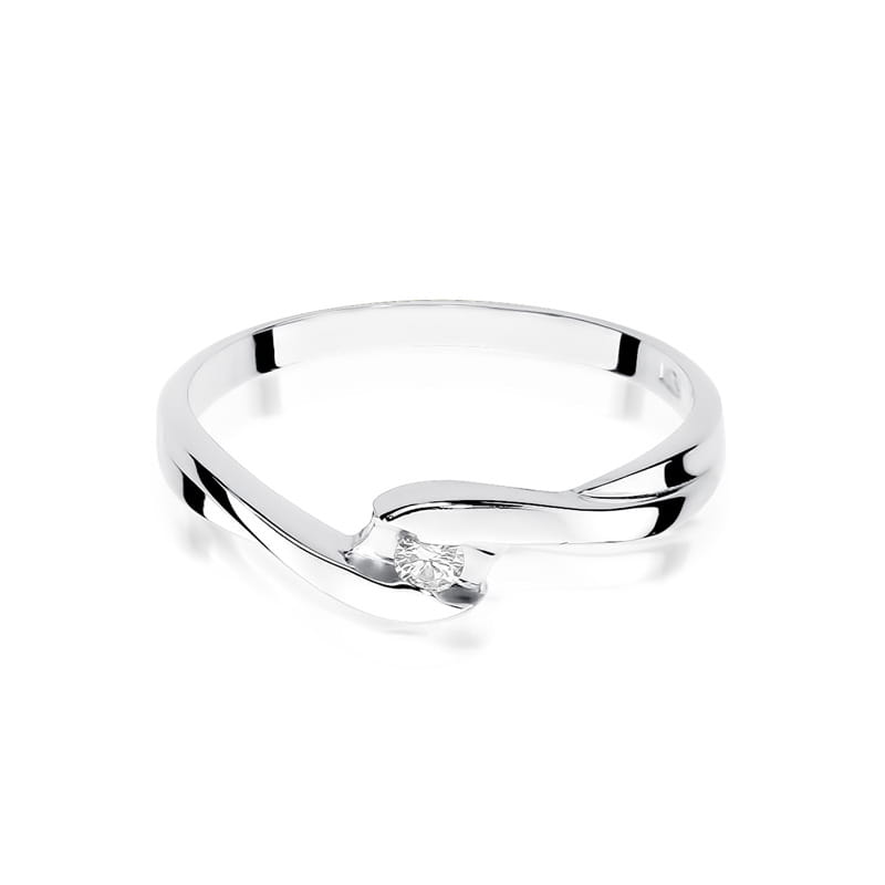 W158 Diamantový prsteň 0,05ct biele zlato Au 585/1000 - 1