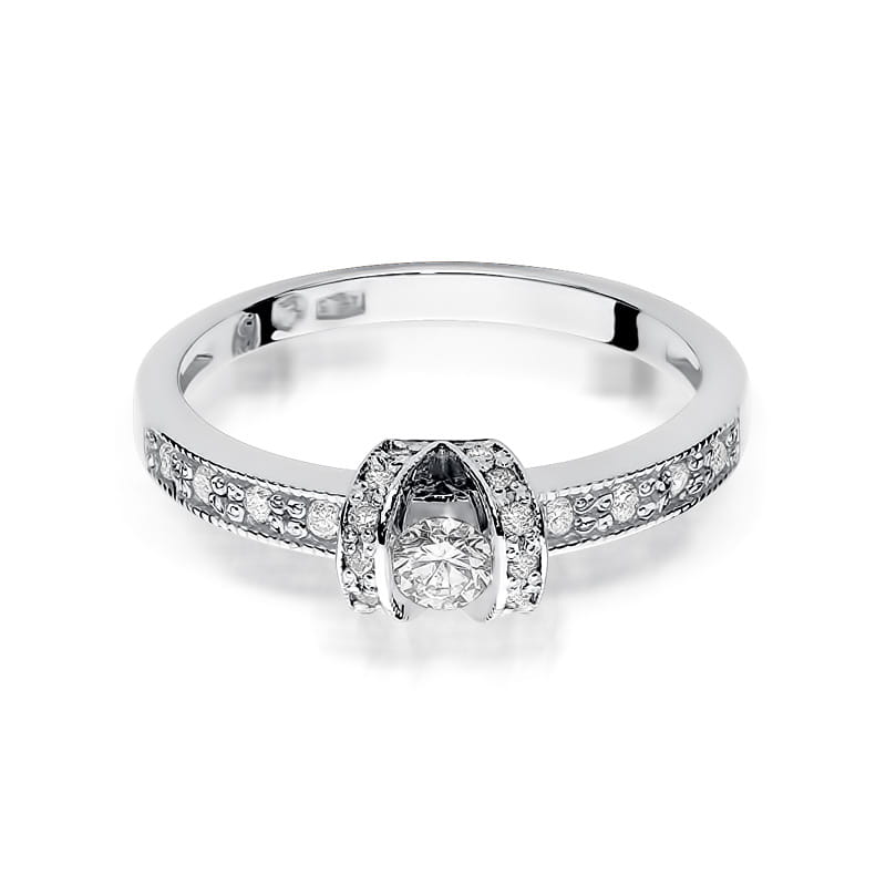 W162 Diamantový prsteň 0,10ct biele zlato Au 585/1000 - 1