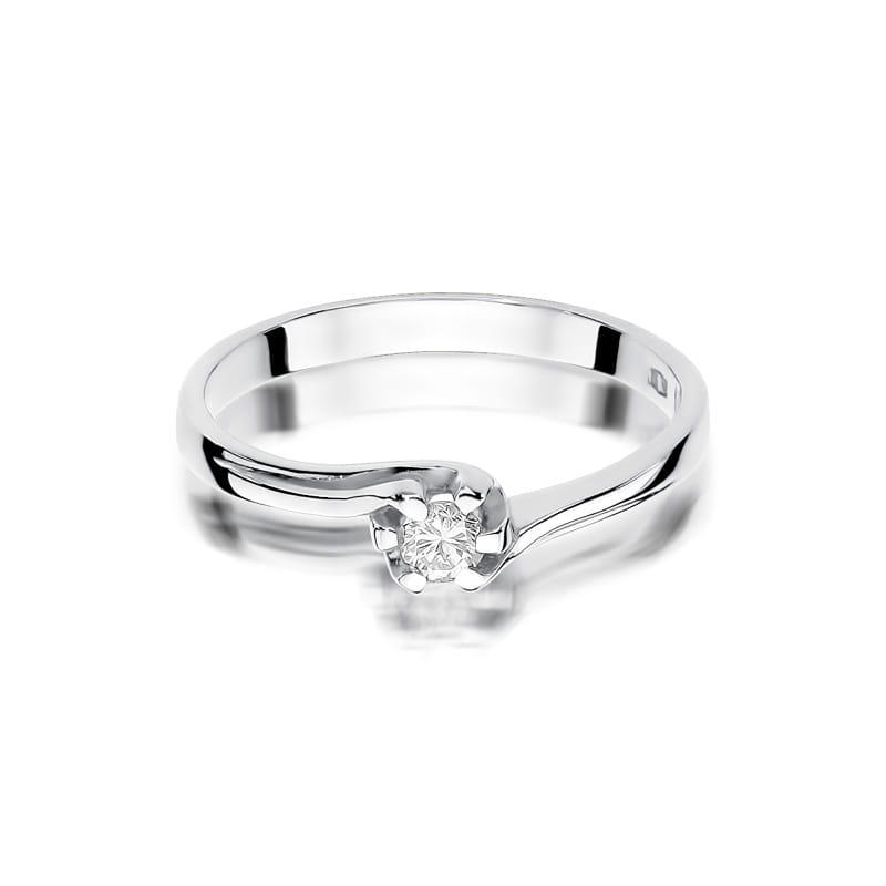 W163 Diamantový prsteň 0,10ct biele zlato Au 585/1000 - 1
