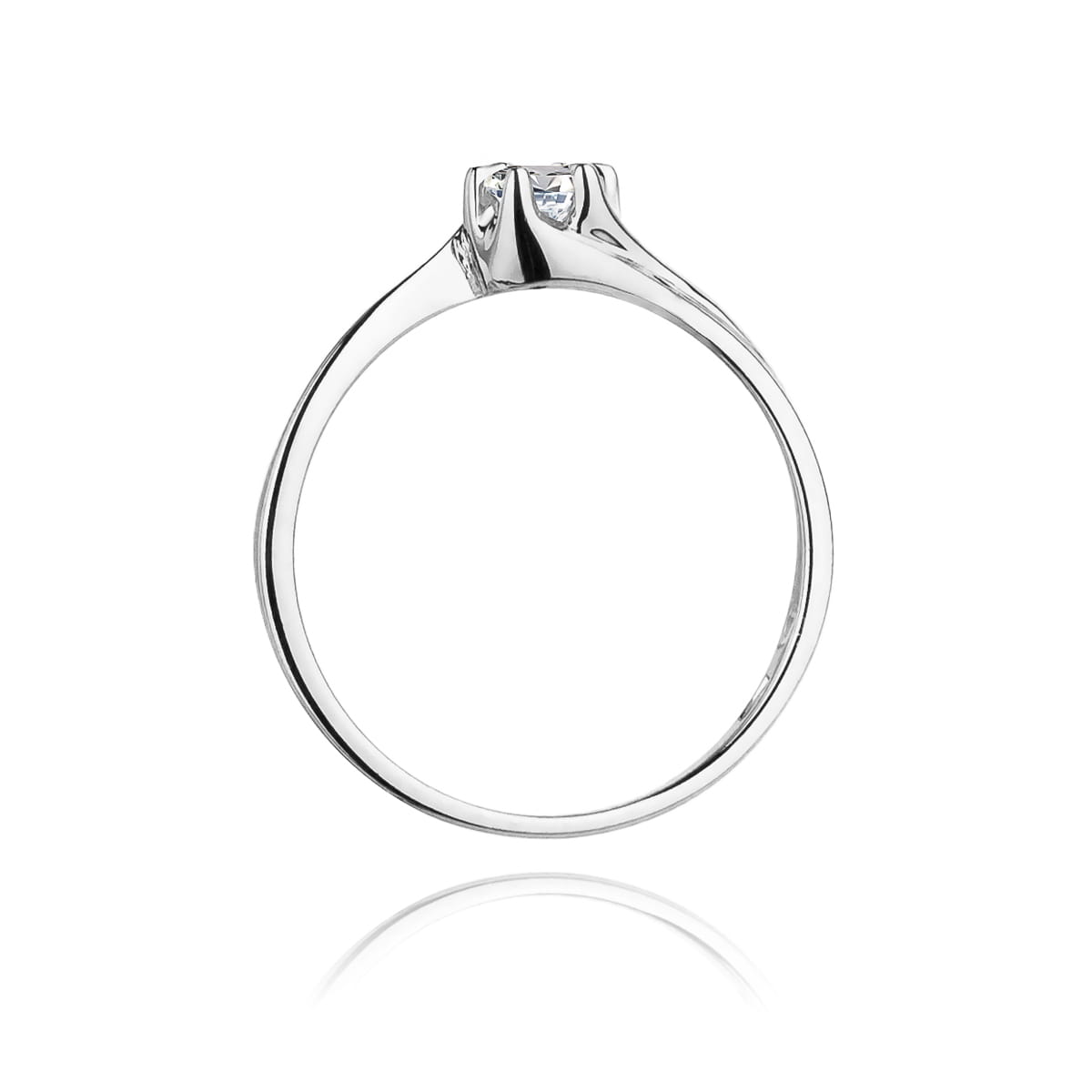 W163 Diamantový prsteň 0,10ct biele zlato Au 585/1000 - 2