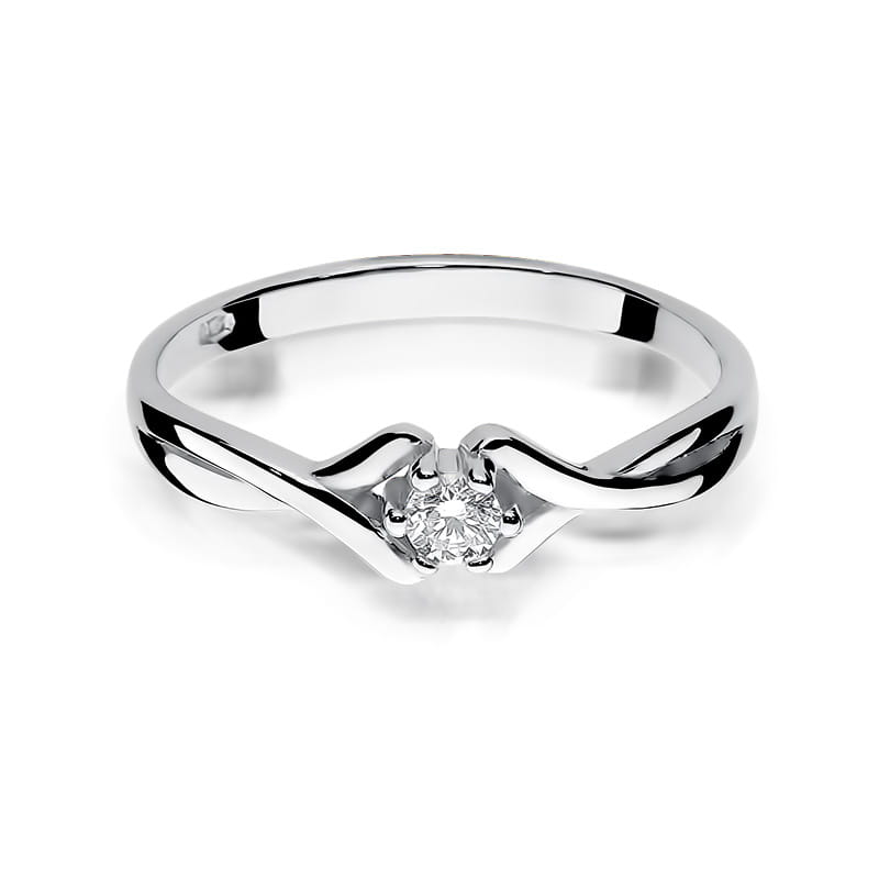 W190B Diamantový prsteň 0,08ct biele zlato Au 585/1000 - 1