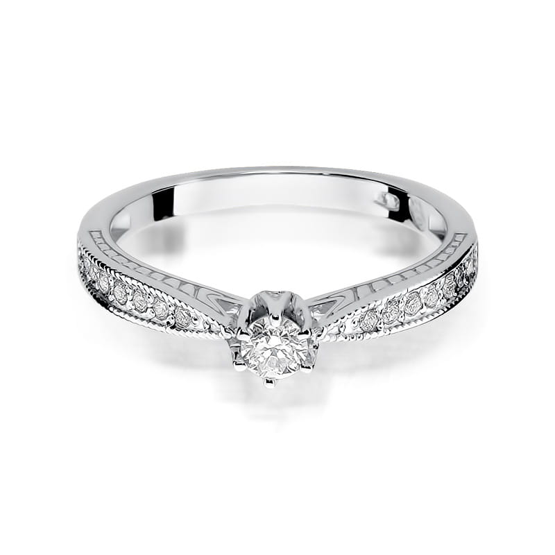 W202 Diamantový prsteň 0,15ct biele zlato Au 585/1000 - 1