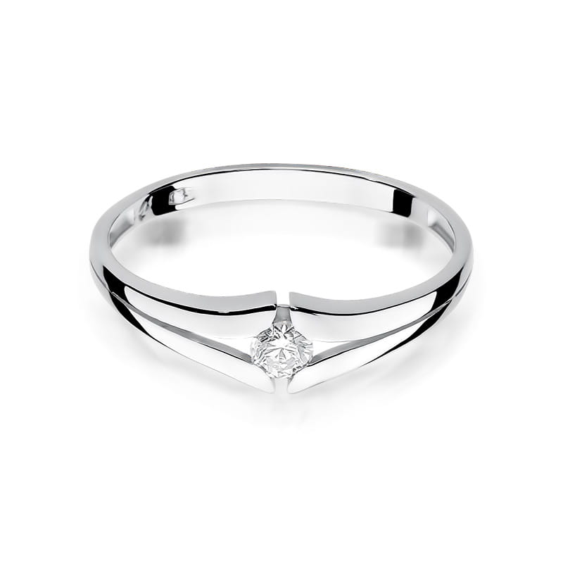 W207 Diamantový prsteň 0,08ct biele zlato Au 585/1000 - 1