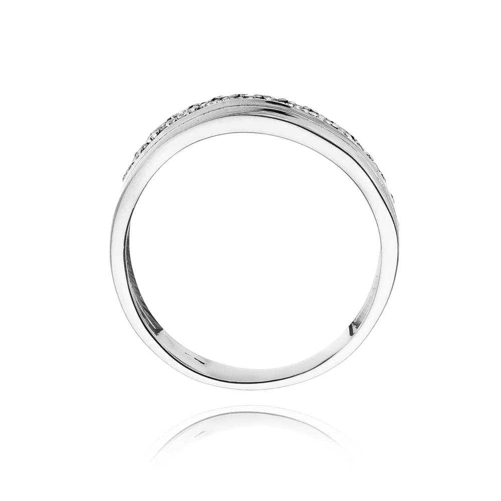 Prsteň W214 s diamantmi, biele zlato Au 585/1000 - 2