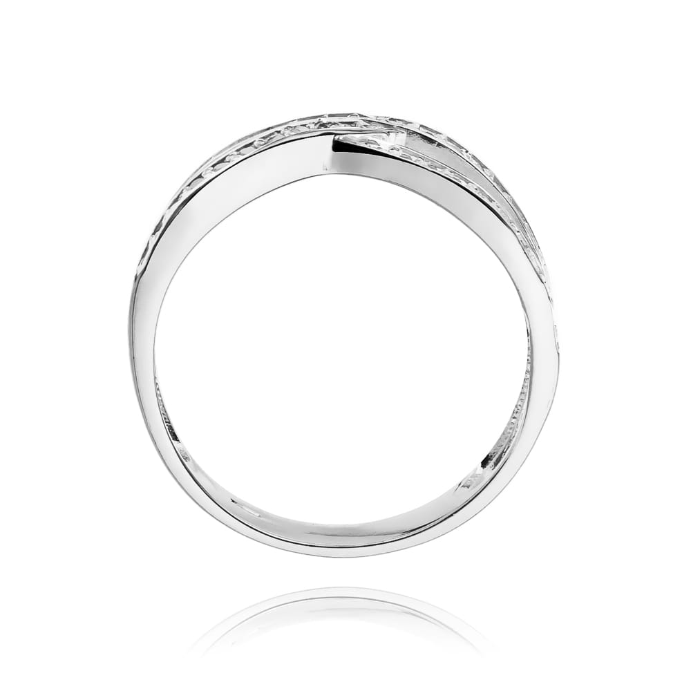 Prsteň W215 s diamantmi, biele zlato Au 585/1000 - 2
