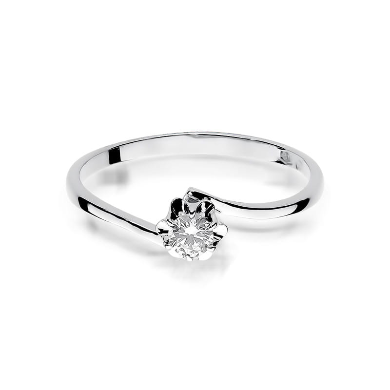 W232 Diamantový prsteň 0,08ct biele zlato Au 585/1000 - 1