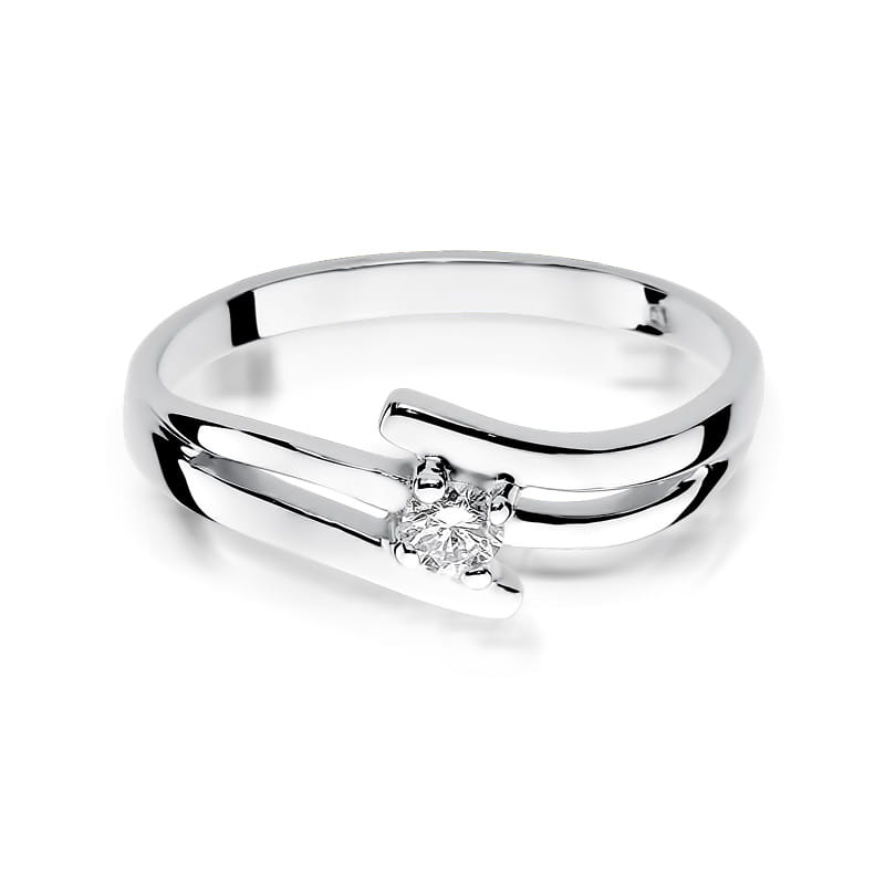 W245 Diamantový prsteň 0,10ct biele zlato Au 585/1000 - 1