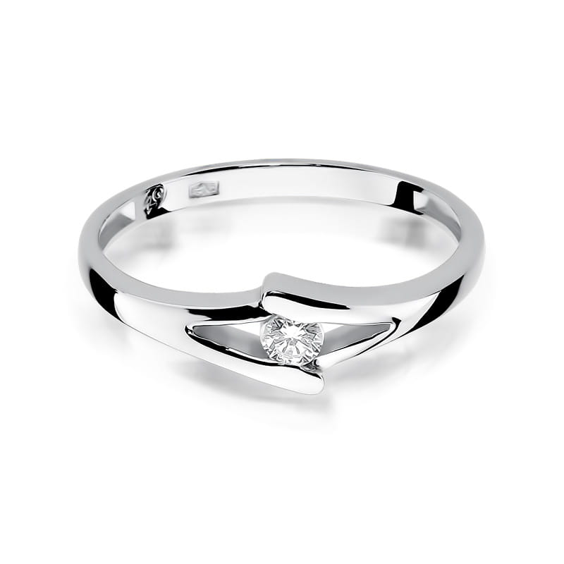 W250 Diamantový prsteň 0,10ct biele zlato Au 585/1000 - 1