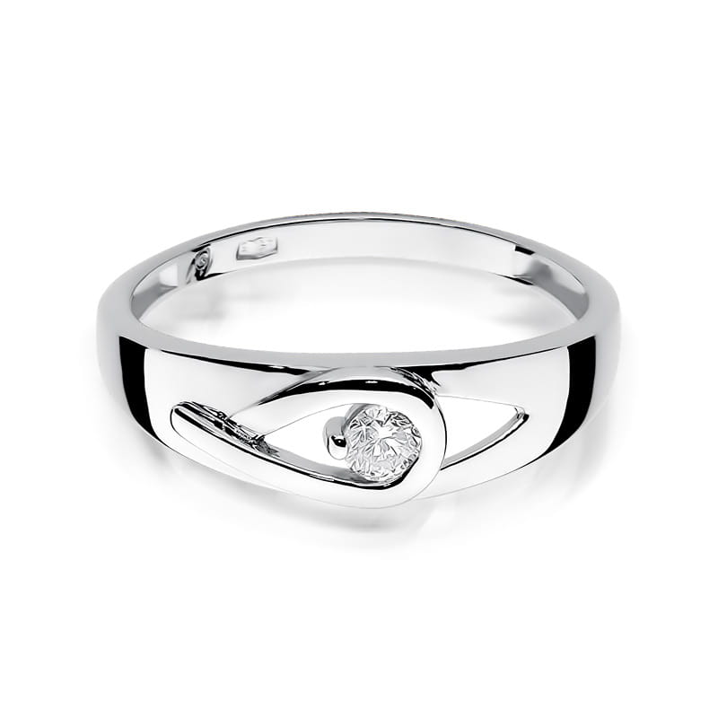 W253 Diamantový prsteň 0,12ct biele zlato Au 585/1000 - 1