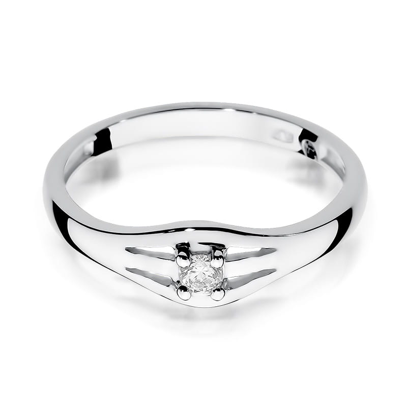 W254 Diamantový prsteň 0,10ct biele zlato Au 585/1000 - 1