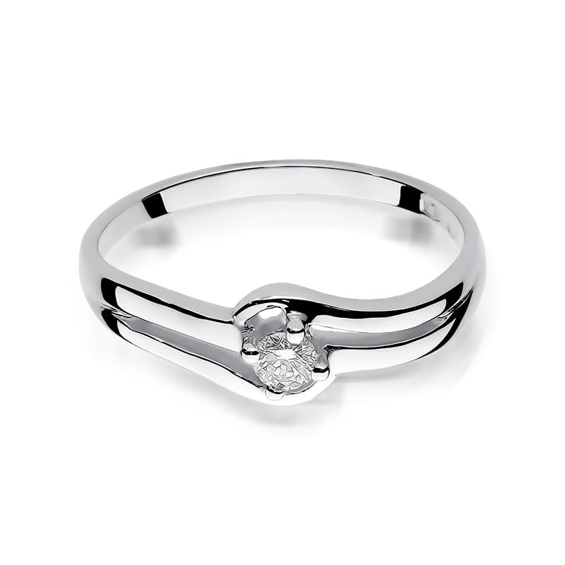 W255 Diamantový prsteň 0,10ct biele zlato Au 585/1000 - 1