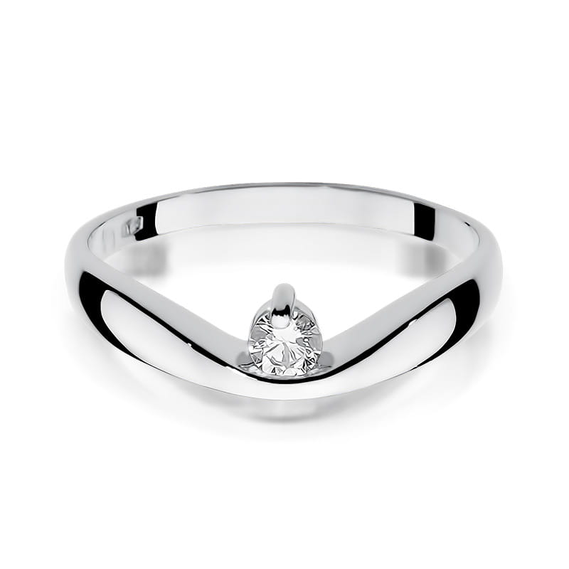 W263 Diamantový prsteň 0,15ct biele zlato Au 585/1000 - 1
