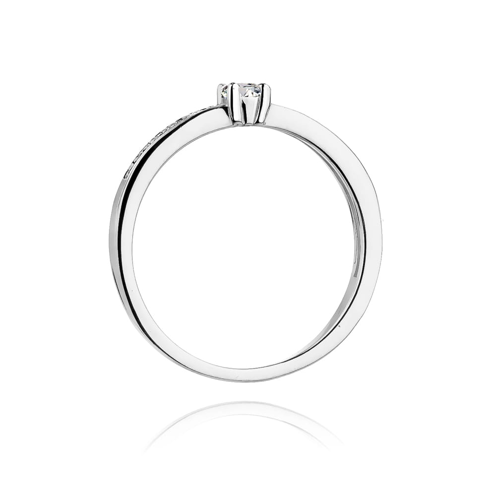 W288 Diamantový prsteň 0,08ct biele zlato Au 585/1000 - 2