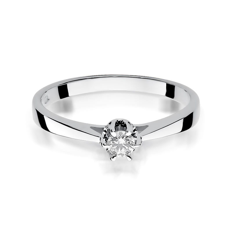W295 Diamantový prsteň 0,12ct biele zlato Au 585/1000 - 1
