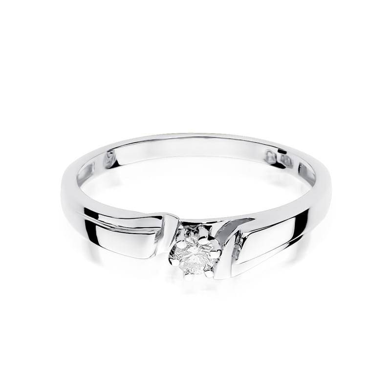 W300 Diamantový prsteň 0,10ct biele zlato Au 585/1000 - 1