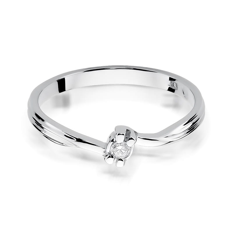 W324 Diamantový prsteň 0,04ct biele zlato Au 585/1000 - 1