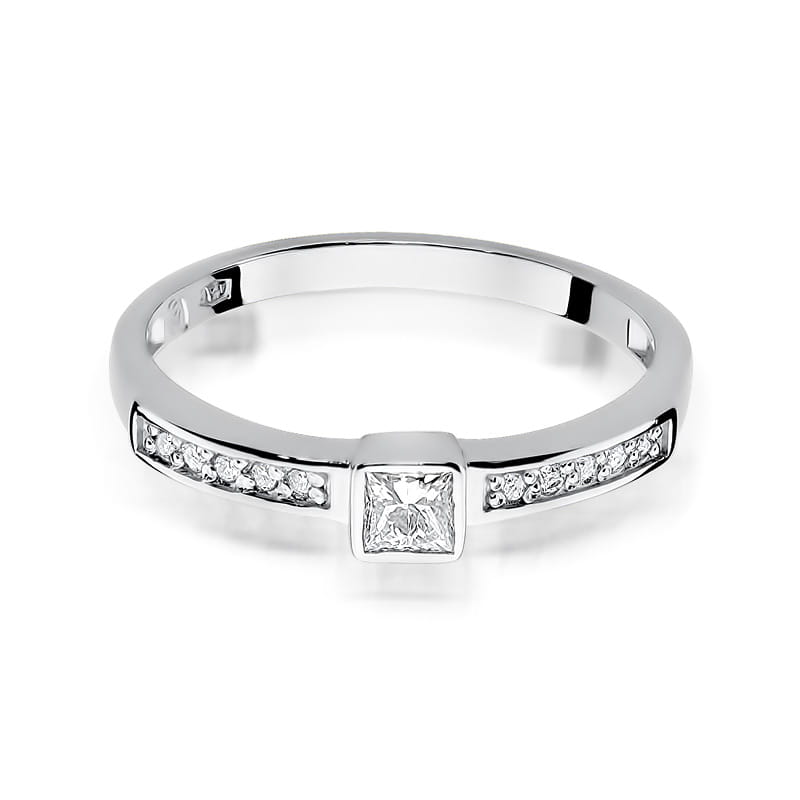 W327 Diamantový prsteň 0,15ct biele zlato Au 585/1000 - 1