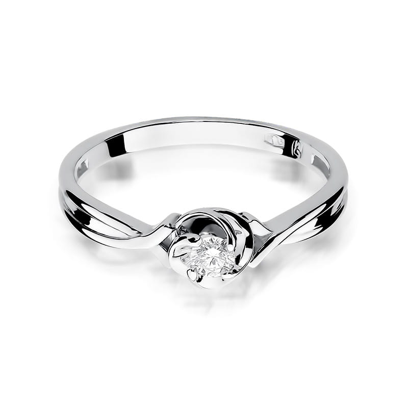 W329 Diamantový prsteň 0,10ct biele zlato Au 585/1000 - 1