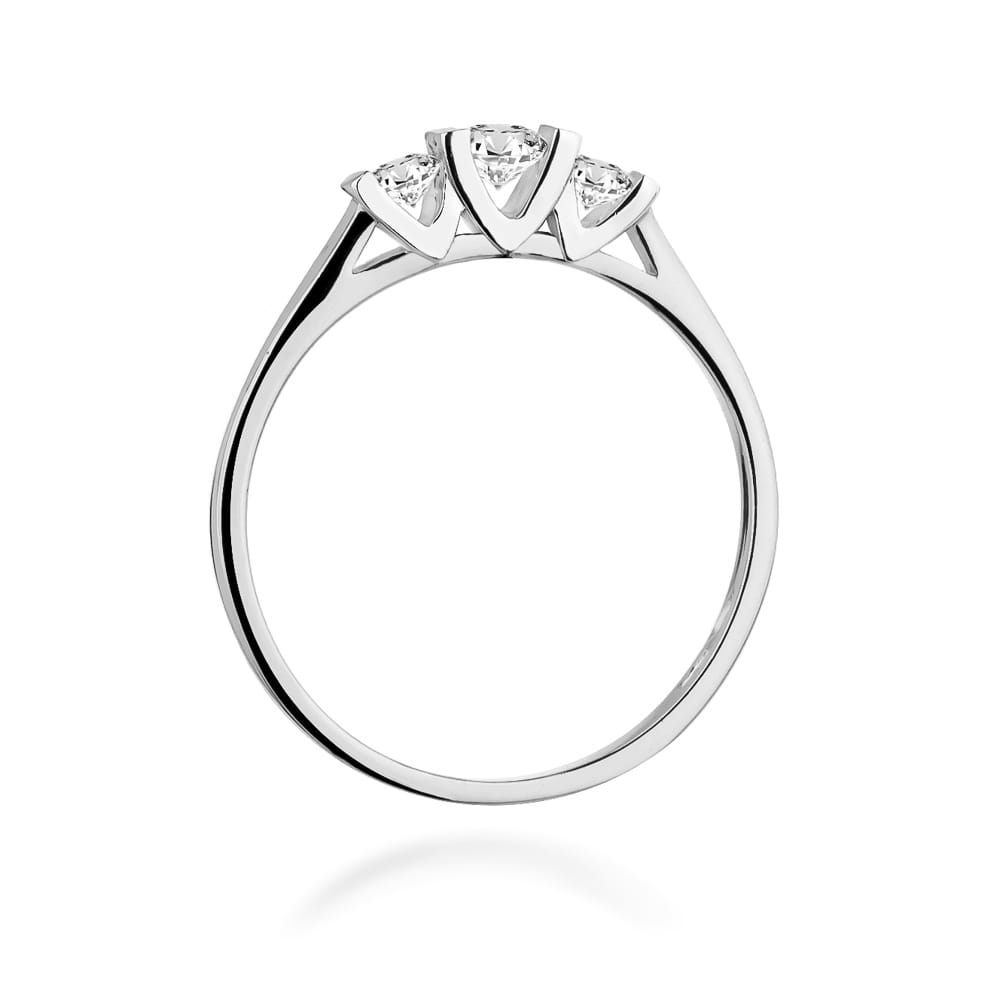 Prsteň W338 s diamantmi, biele zlato Au 585/1000 - 2