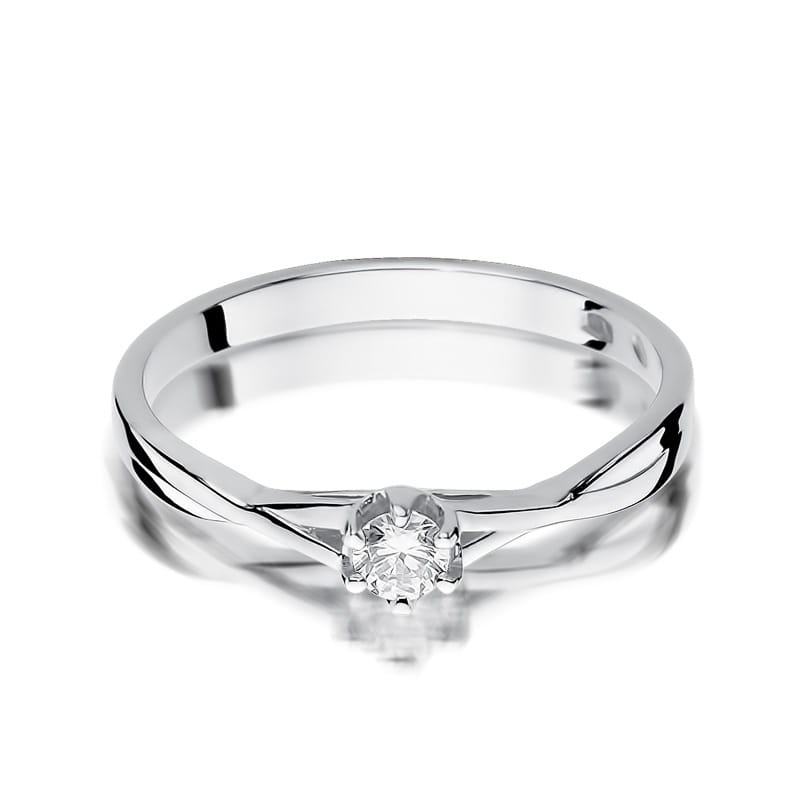 W340 Diamantový prsteň 0,12ct biele zlato Au 585/1000 - 1