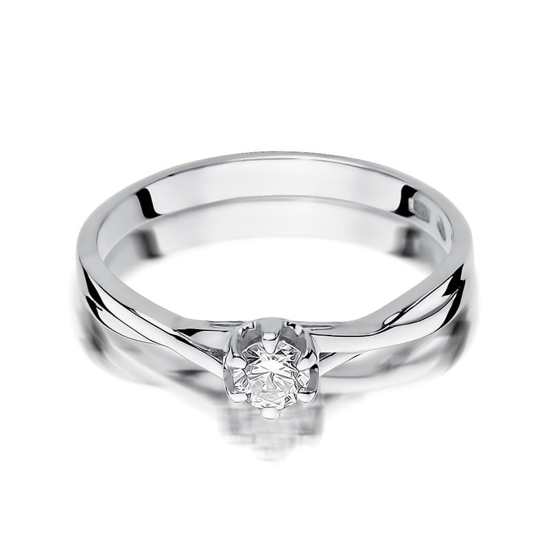 W340B Diamantový prsteň 0,23ct biele zlato Au 585/1000 - 1
