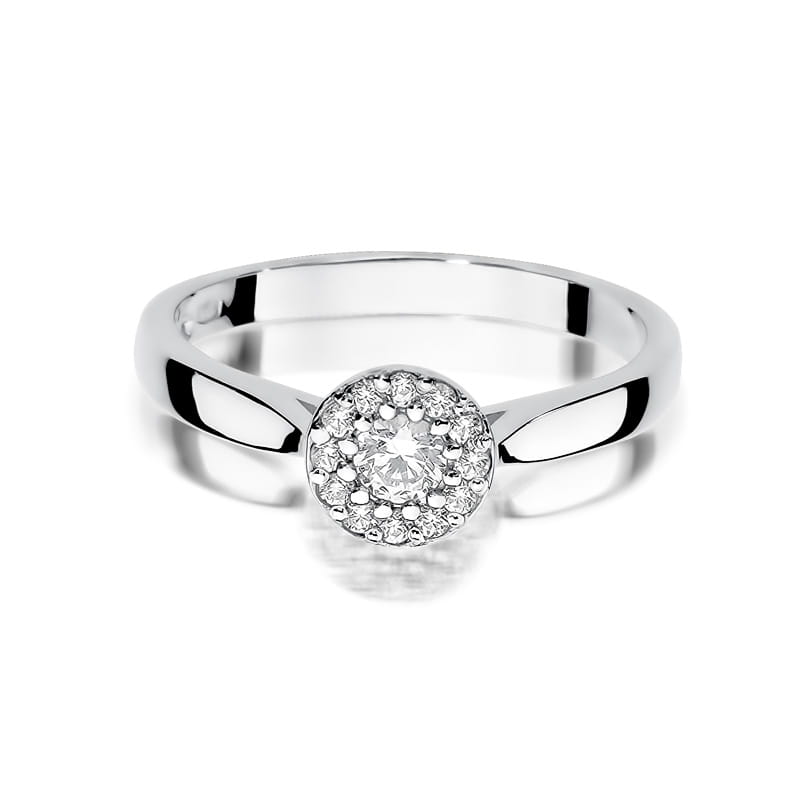 W362 Diamantový prsteň 0.12ct biele zlato Au 585/1000 - 1