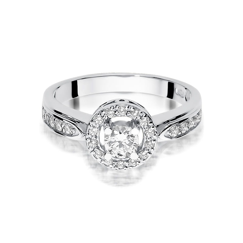 W363 Diamantový prsteň 0,25ct biele zlato Au 585/1000 - 1