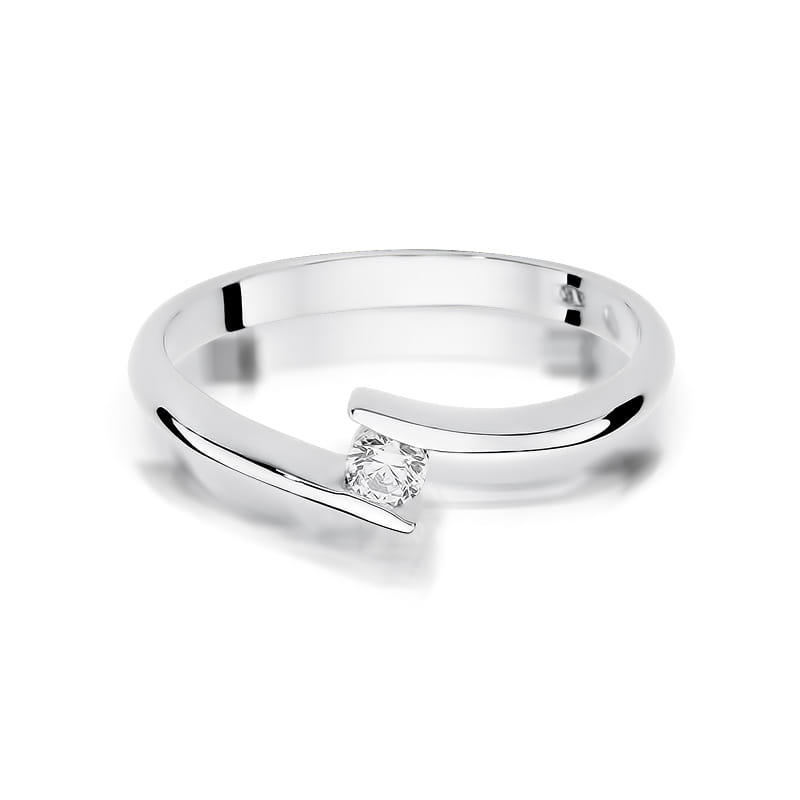 W371 Diamantový prsteň 0,09ct biele zlato Au 585/1000 - 1
