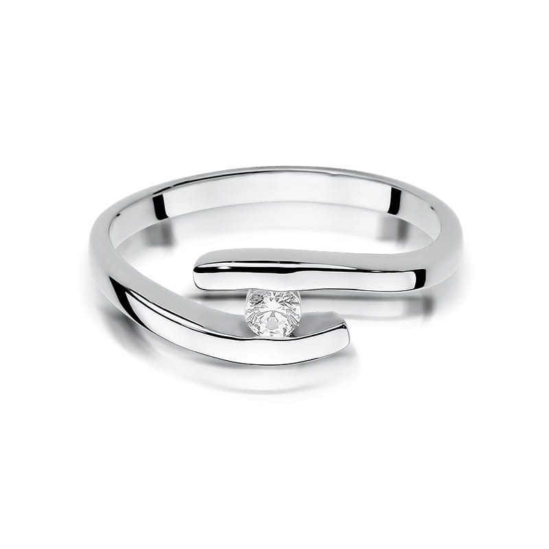 W373 Diamantový prsteň 0,09ct biele zlato Au 585/1000 - 1