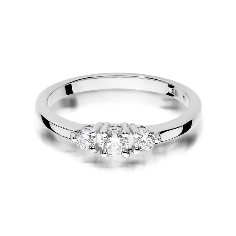 W377 Diamantový prsteň 0,15ct biele zlato Au 585/1000 - 1