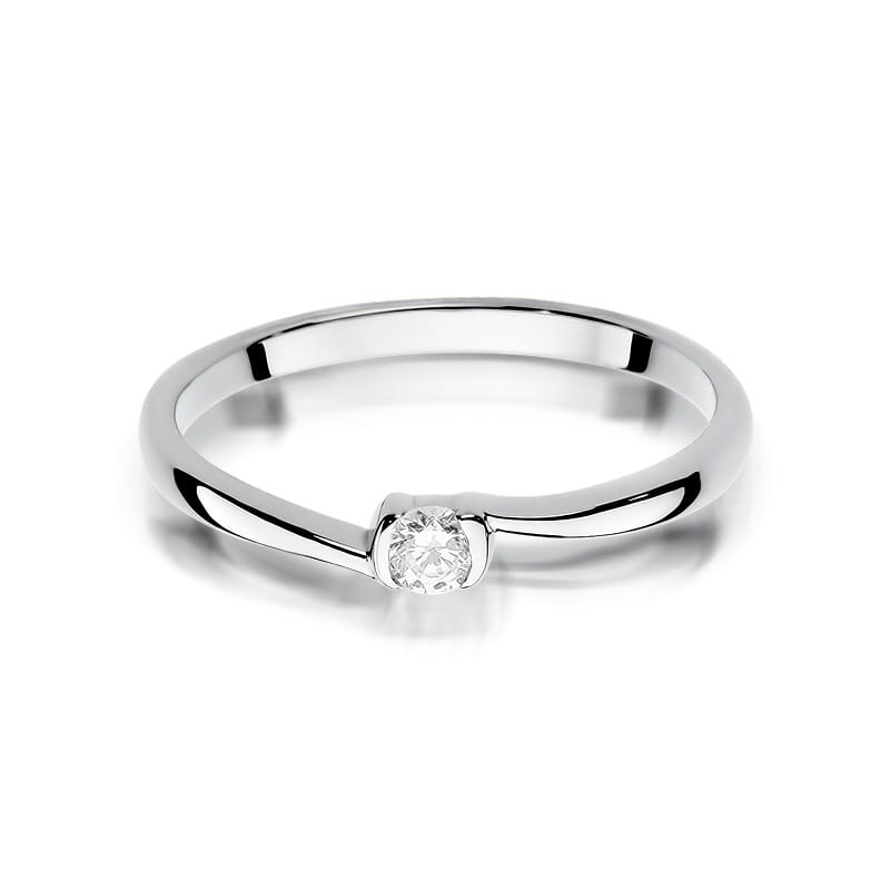 W380 Diamantový prsteň 0,09ct biele zlato Au 585/1000 - 1