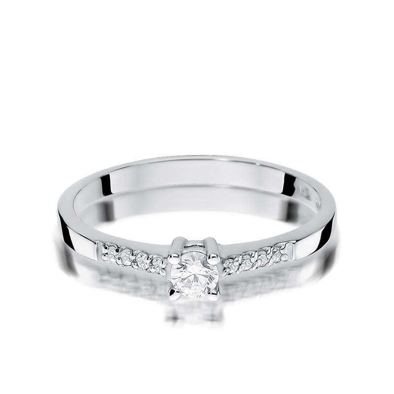 W382 Diamantový prsteň 0,15ct biele zlato Au 585/1000 - 1