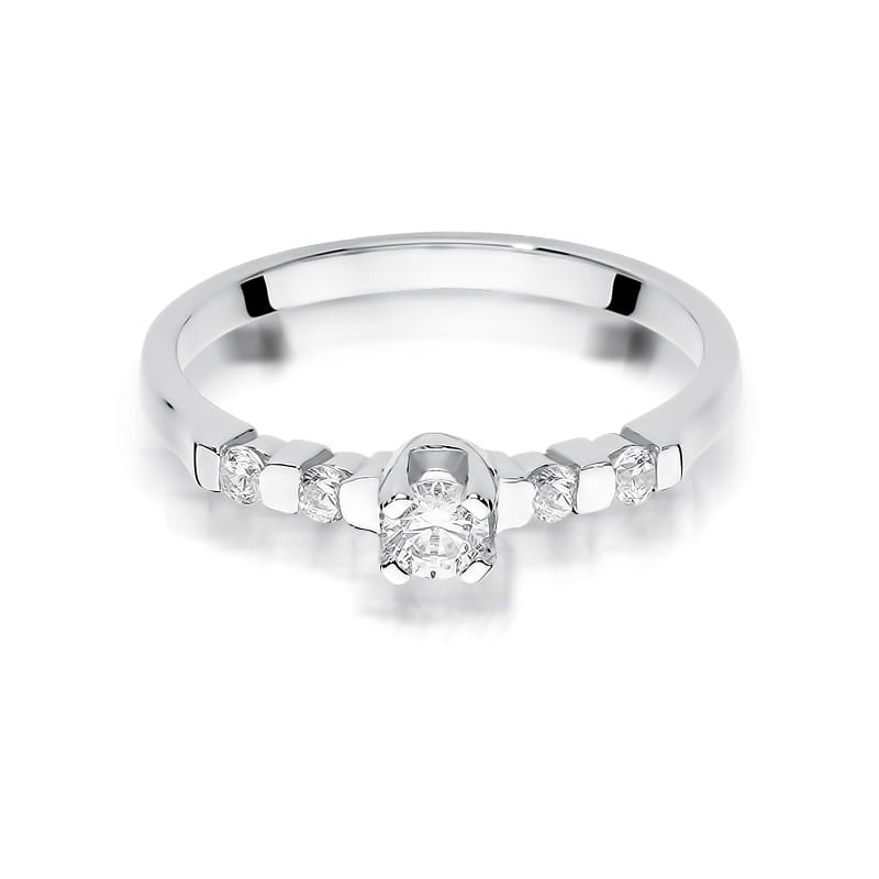 W384 Diamantový prsteň 0,23ct biele zlato Au 585/1000 - 1