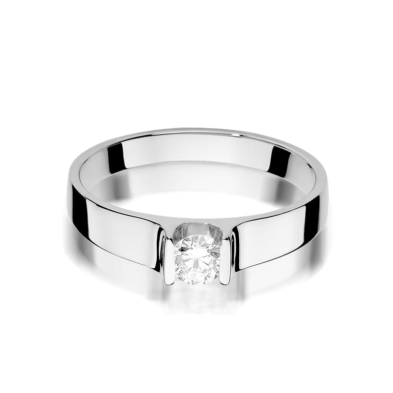 W388 Diamantový prsteň 0,23ct biele zlato Au 585/1000 - 1